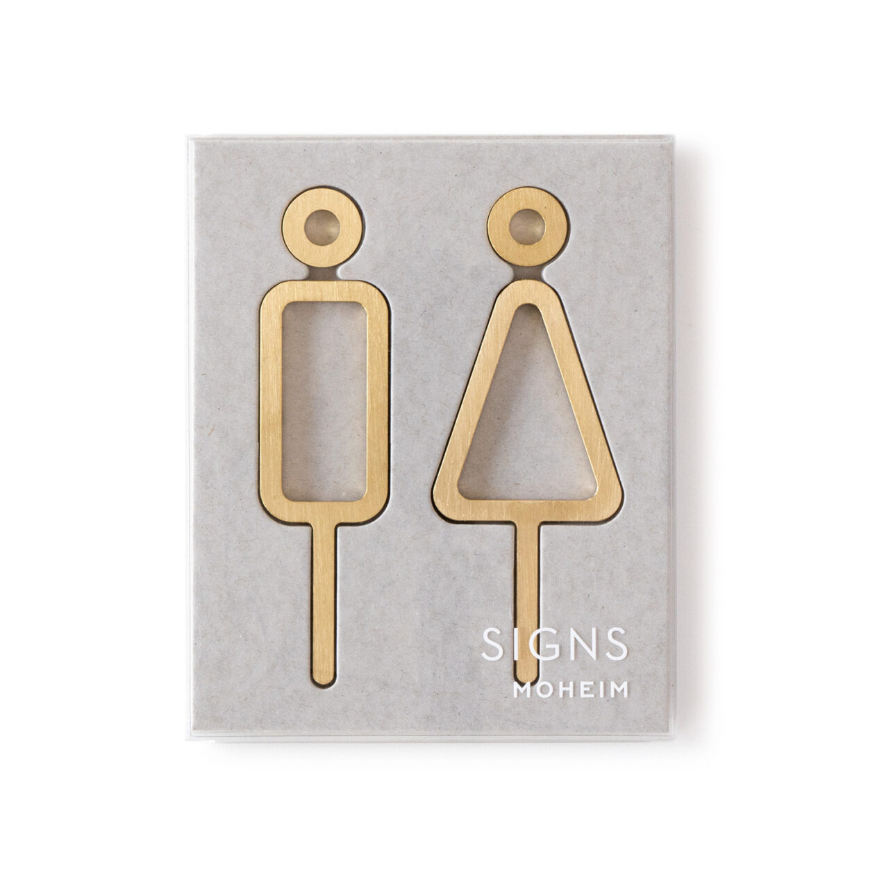 SIGNS package RESTROOM brass