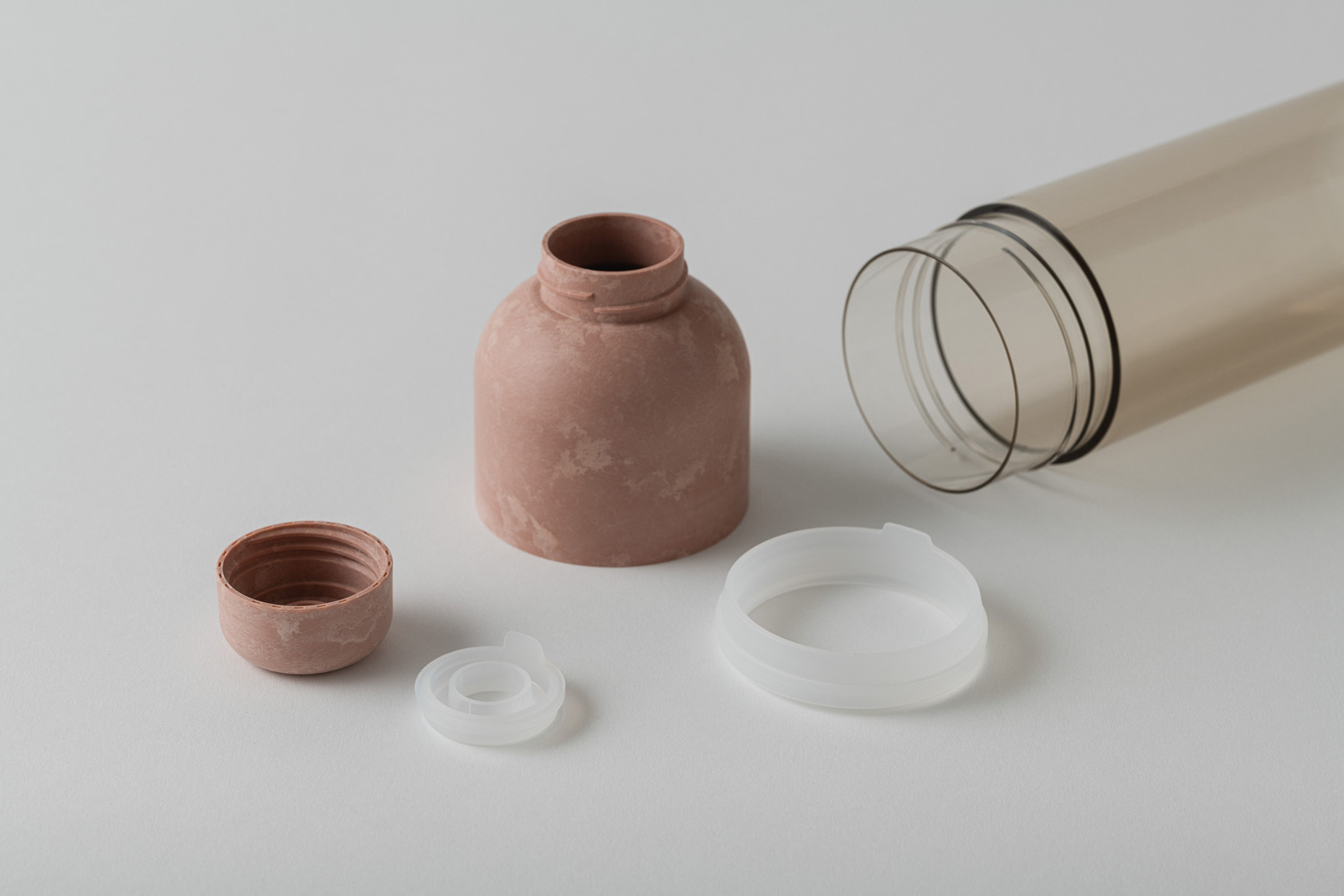 WATER BOTTLE pink × beige remove the lid, spout, gasket