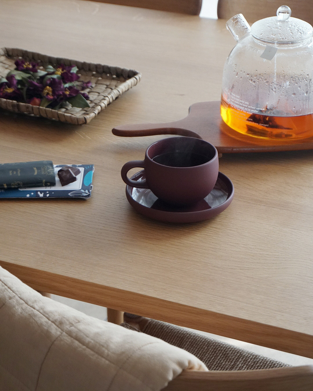 MOS YARN HOME MOHEIM STONEWARE ROUND MUG PLATE bordeaux