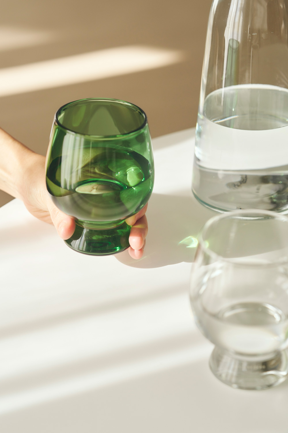 lifestyle GOBLET green color with water